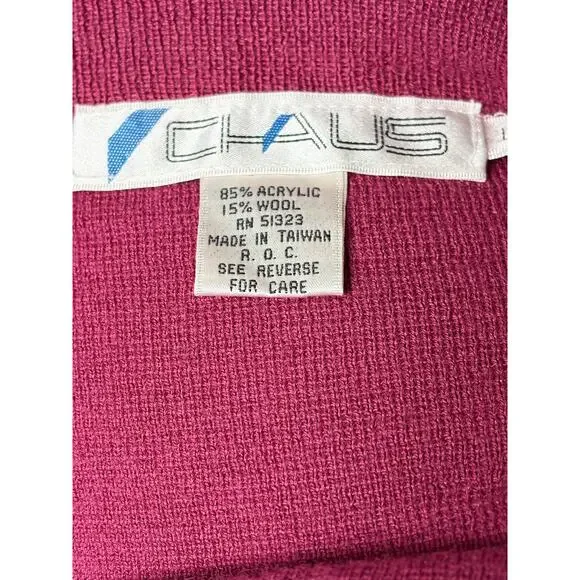 Chaus Vintage Cranberry Knit Pleated Skirt size Medium - Picture 6 of 9